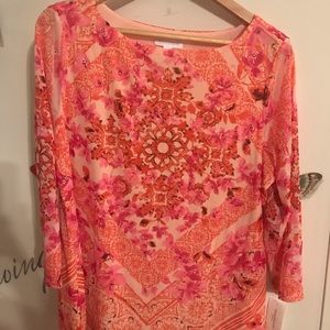 Charter Club double layer blouse floral